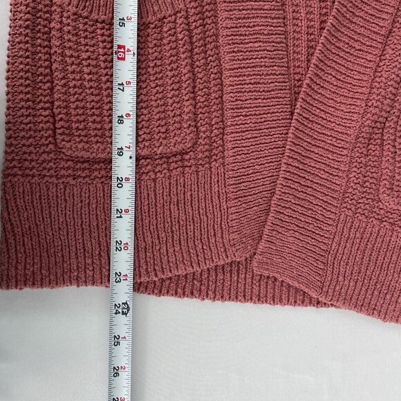 Madewell Bobble Open‎ Front Pocket Cardigan Sweater Dusty Rose Pink Women XS - Picture 10 of 12